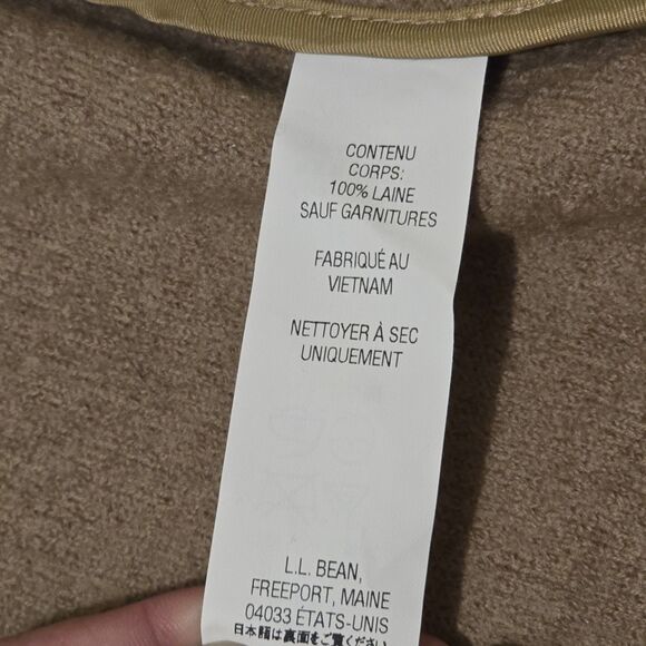 L.L. Bean Pea Coat 100% Bellandi Italian Wool Beige Women’s 1X - Picture 4 of 9
